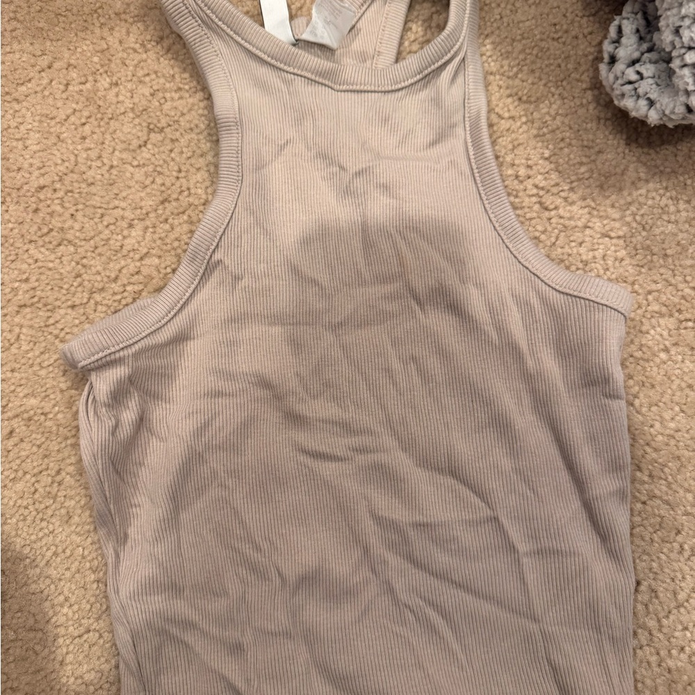 H&M Ribbed Tank Top - Light Beige